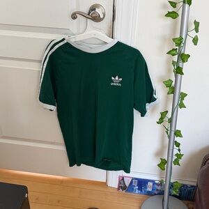 Adidas Dark Green Tee with White Trim